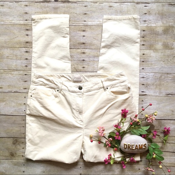 Chico's Pants - Chico’s ivory high-waisted skinny cords